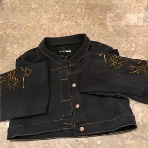 Fashion Nova Black Jacket with Gold Details